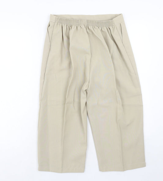 Womens UK Size 10 Preworn Regular Fit Beige Trousers