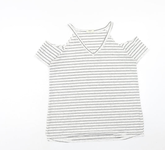 Womens UK Size 12 Papaya White Basic T-Shirt