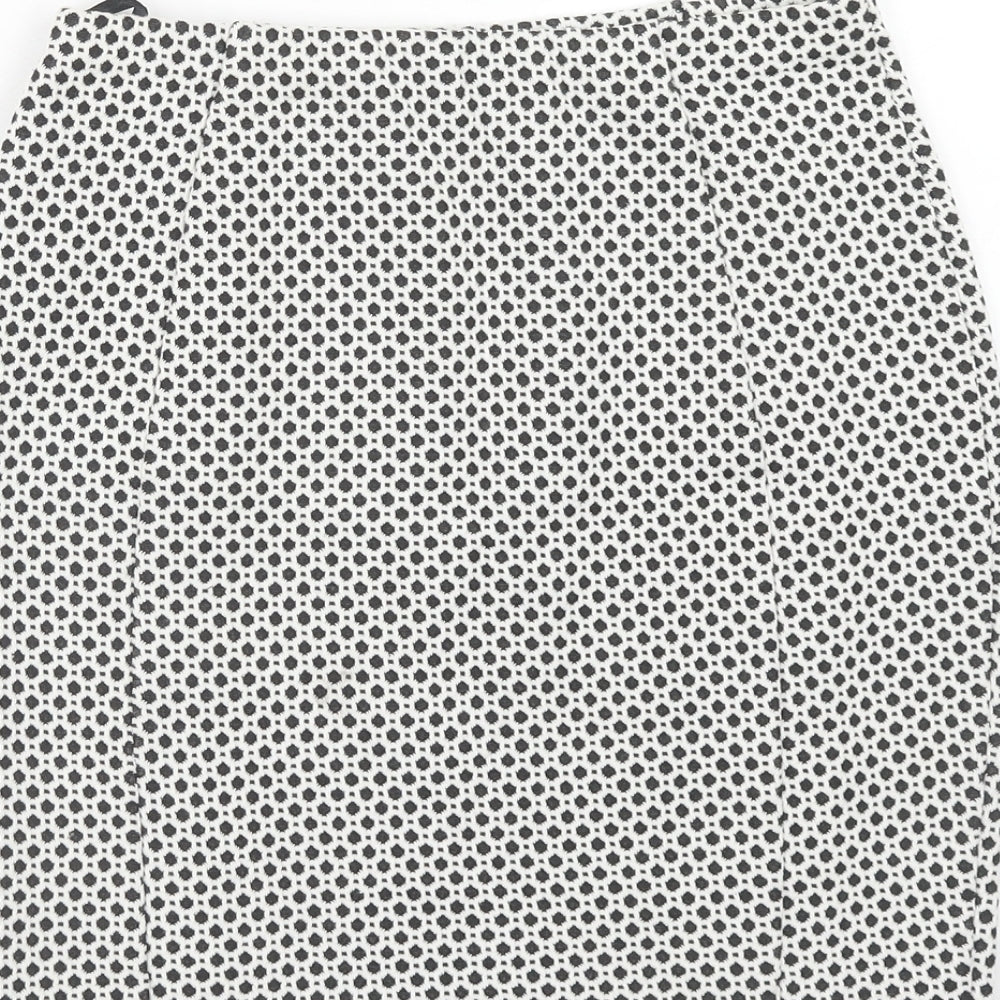 Papaya Womens White Geometric Polyester Straight & Pencil Skirt Size 8