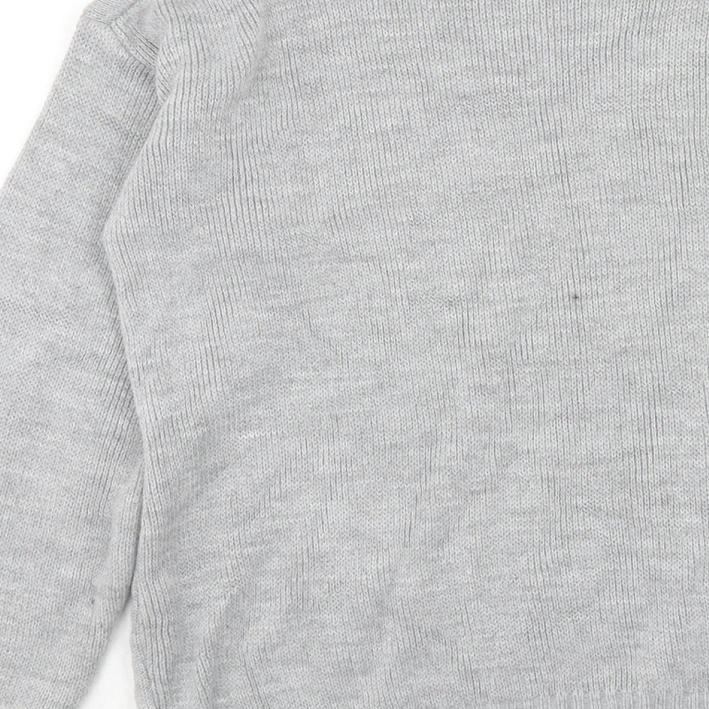 Boohoo Womens Grey Round Neck Acrylic Pullover Jumper Size S - What the Elf Size S-M