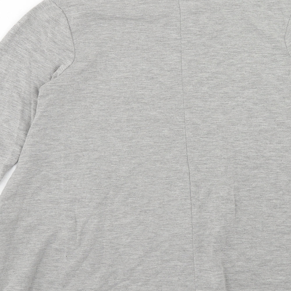 Boohoo Womens Grey Polyester Basic T-Shirt Size 6 Round Neck