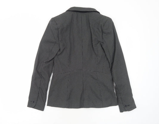 Atmosphere Womens Black Geometric Polyester Jacket Blazer Size 6