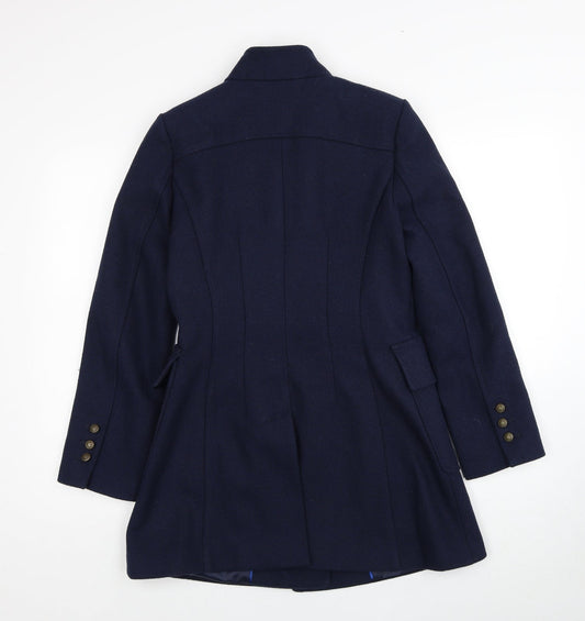 Papaya Womens Blue Pea Coat Coat Size 8 Button