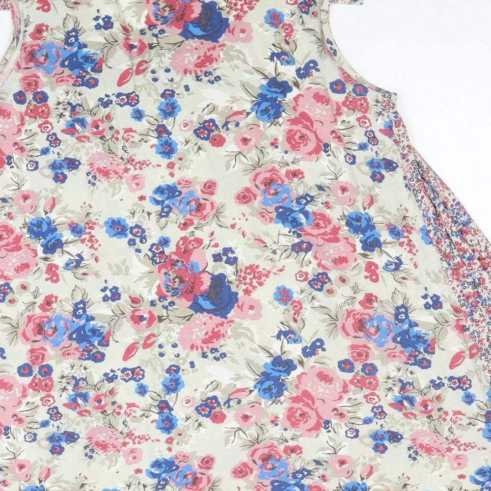 NEXT Womens Multicoloured Floral Cotton A-Line Size 10 Scoop Neck Pullover