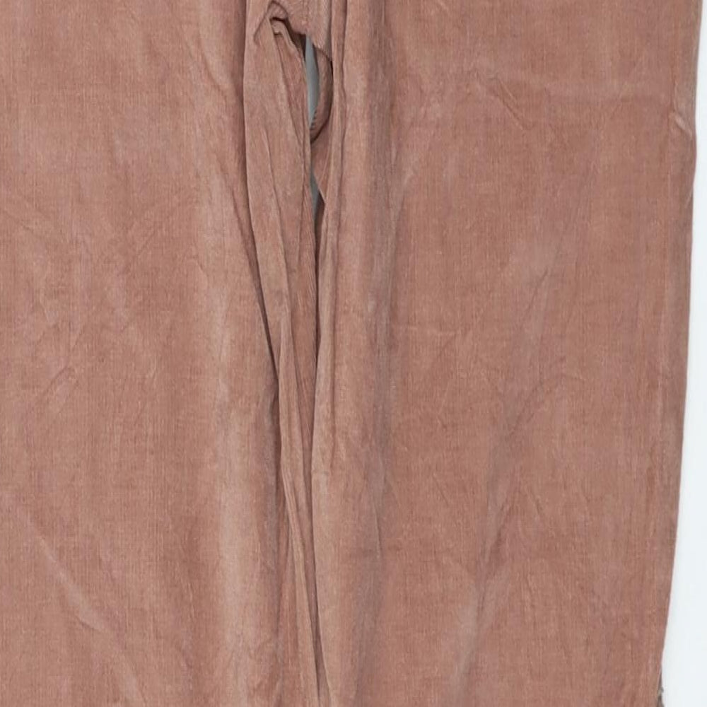 Adolfo Womens Beige Cotton Trousers Size 12 Regular Zip - Ankle Zips
