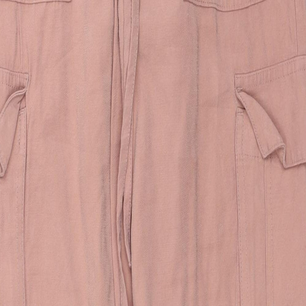 The B.C. Clothing Womens Beige Viscose Cargo Trousers Size 8 Regular Zip