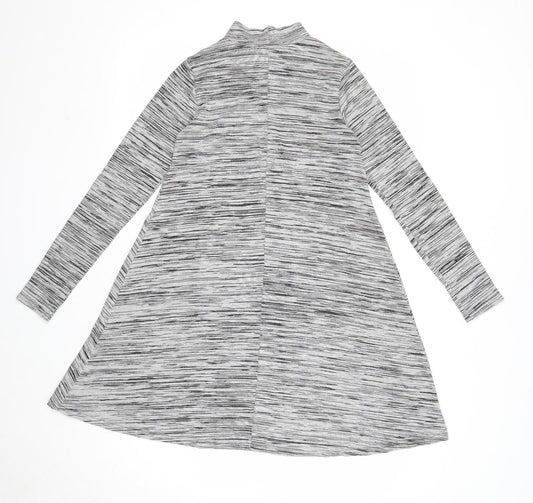 ASOS Womens Grey Viscose Trapeze & Swing Size 8 Mock Neck Pullover