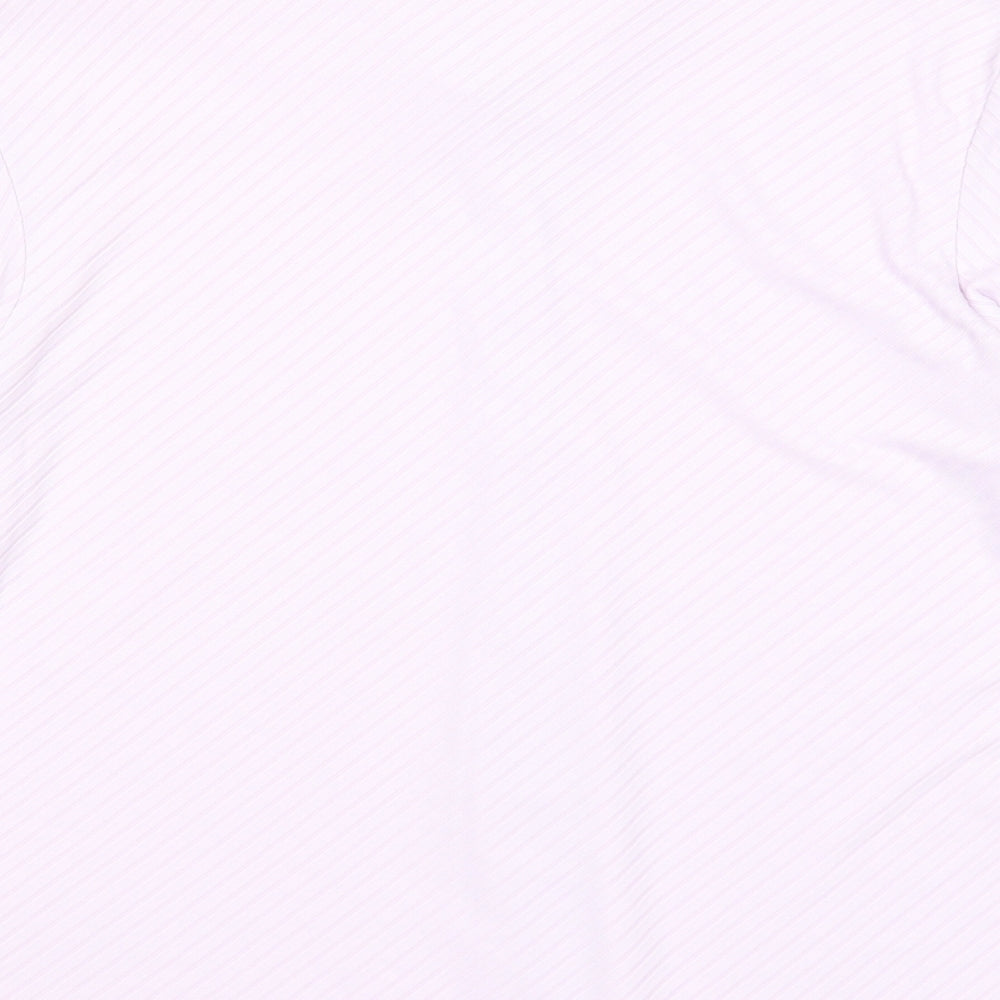 Womens UK Size 18 Fashion Extra Purple Basic Button-Up