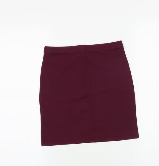 Primark Womens Purple Cotton Straight & Pencil Skirt Size 6