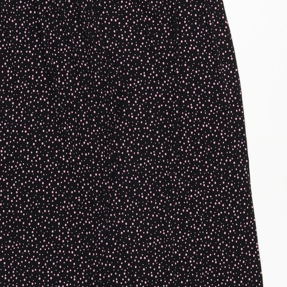 Preworn Girls Black Geometric Polyester Dress Pants Trousers Size L Regular Pullover