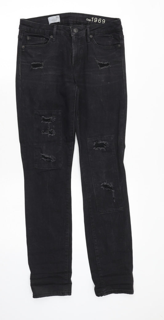 Gap Womens Black Cotton Skinny Jeans Size 26 in Regular Zip