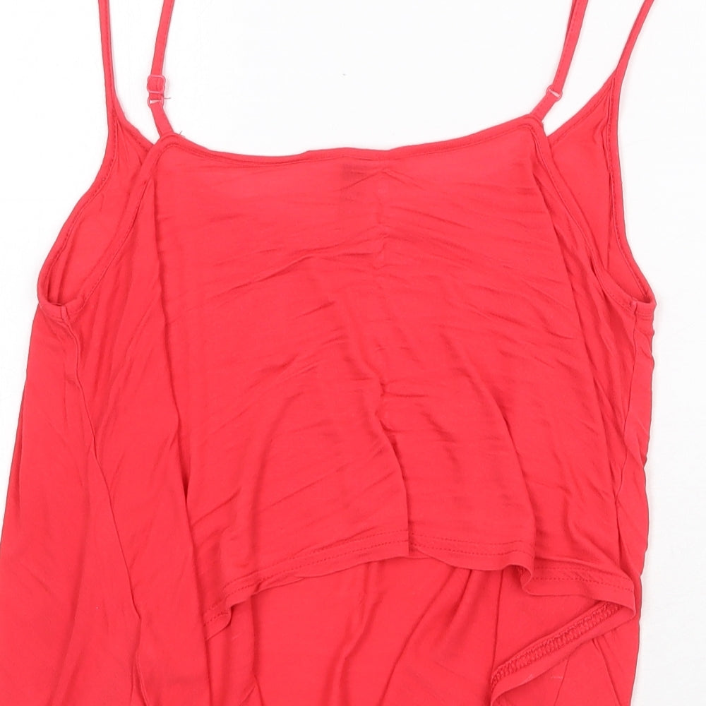 Womens UK Size 10 H&M Red Basic Tank