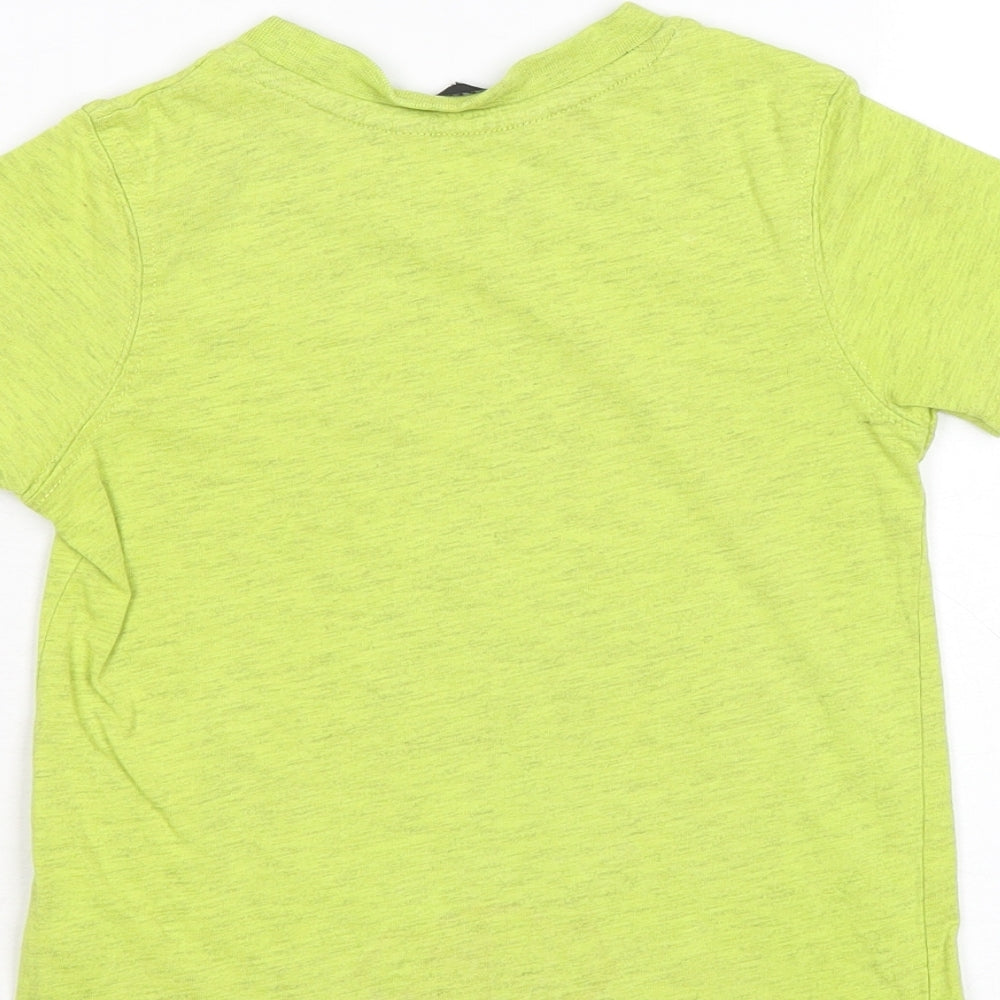 George Boys Green Cotton Basic T-Shirt Size 2-3 Years Round Neck Pullover - Boys on the run