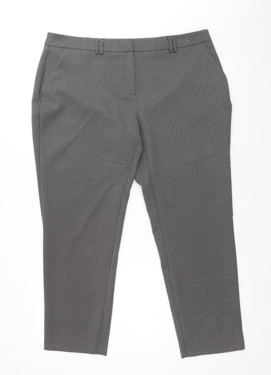 Womens UK Size 16 Dorothy Perkins Regular Fit Chino Black Trousers