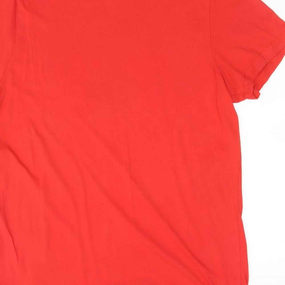 Euro 2016 Mens Red Cotton T-Shirt Size L Round Neck - Wales Euro 2016