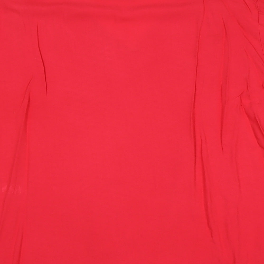 Papaya Womens Pink Viscose Basic T-Shirt Size 14 V-Neck