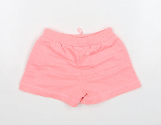 Zara Girls Pink Polyester Sweat Shorts Size 3-4 Years Regular Drawstring