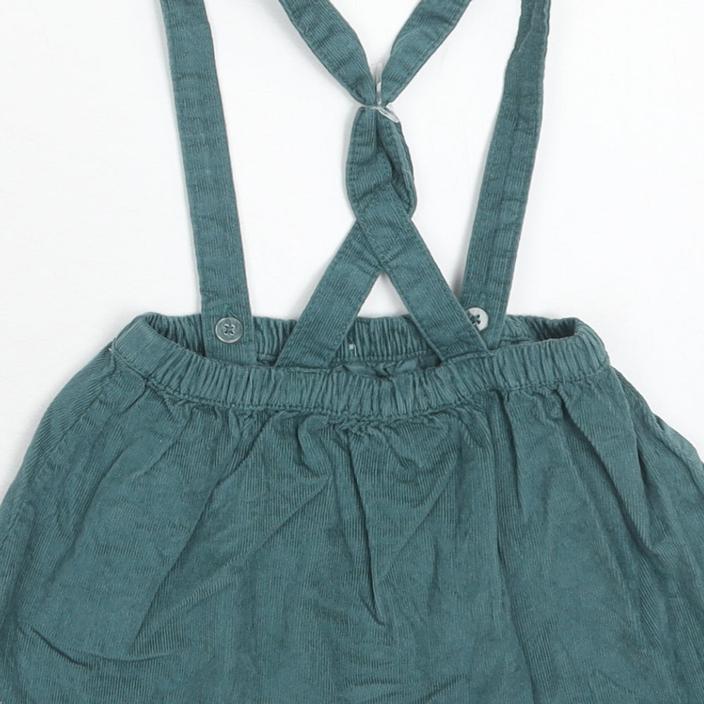 George Girls Green Cotton Skater Skirt Size 9-12 Months Button