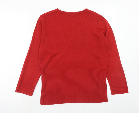 Womens UK Size XL Debbie Morgan Red Pullover Jumper