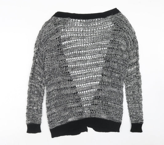 George Womens Grey V-Neck Acrylic Cardigan Jumper Size 10