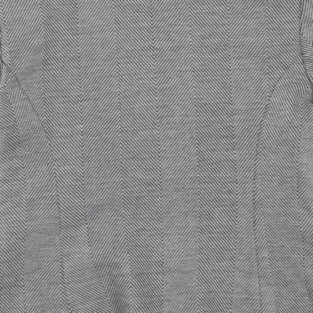 TU Womens Grey Herringbone Polyester Jacket Blazer Size 8