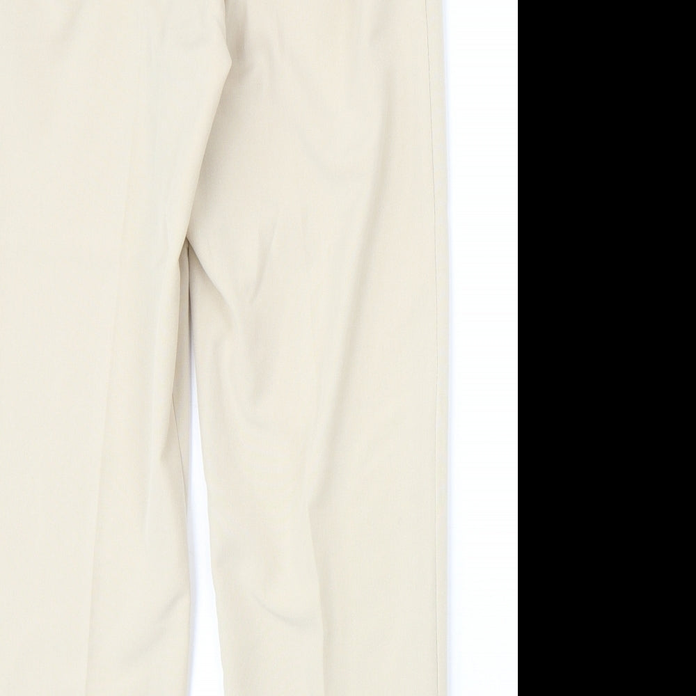 Womens UK Size 14 Preworn Regular Fit Beige Trousers