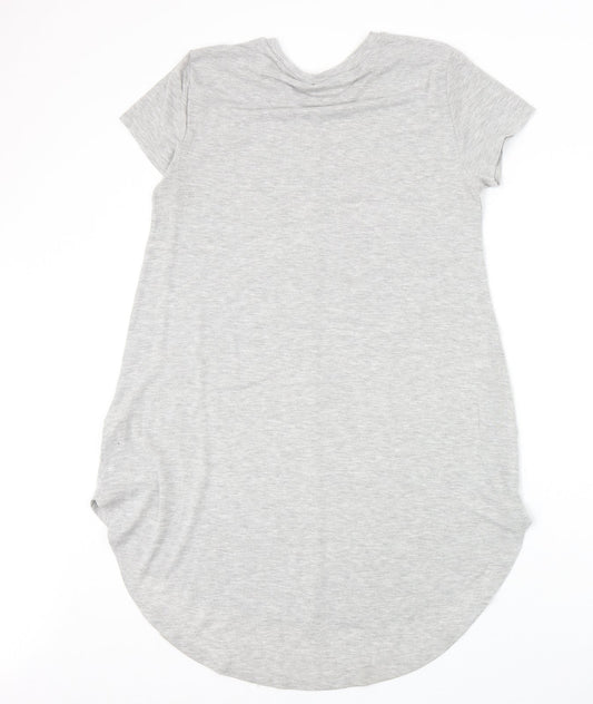 Primark Womens Grey Polyester T-Shirt Dress Size S Round Neck Pullover