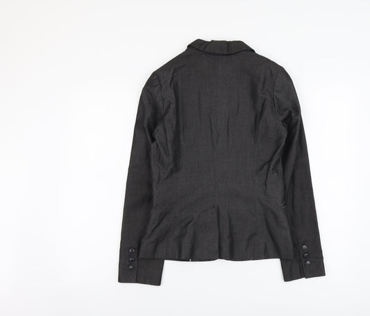H&M Womens Grey Polyester Jacket Blazer Size S