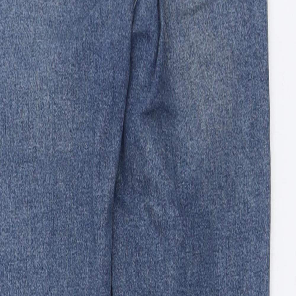 Topshop Womens Blue Cotton Skinny Jeans Size 24 in L27 in Regular Button