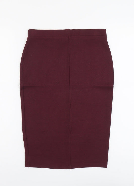 F&F Womens Red Viscose Bandage Skirt Size 8