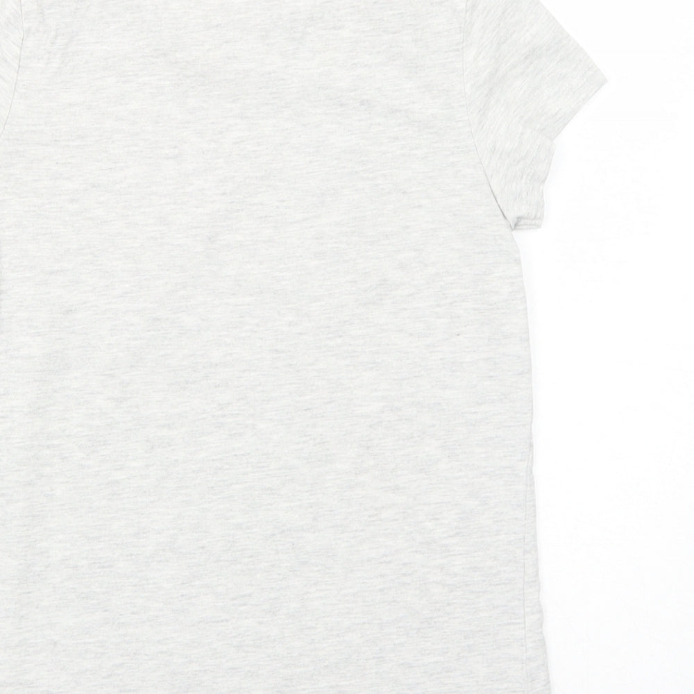 George Girls Grey Cotton Basic T-Shirt Size 10-11 Years Round Neck Pullover