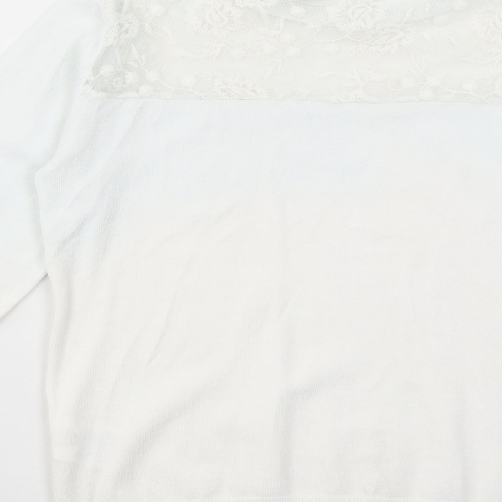 Womens UK Size 14 Brave Soul White Pullover Jumper