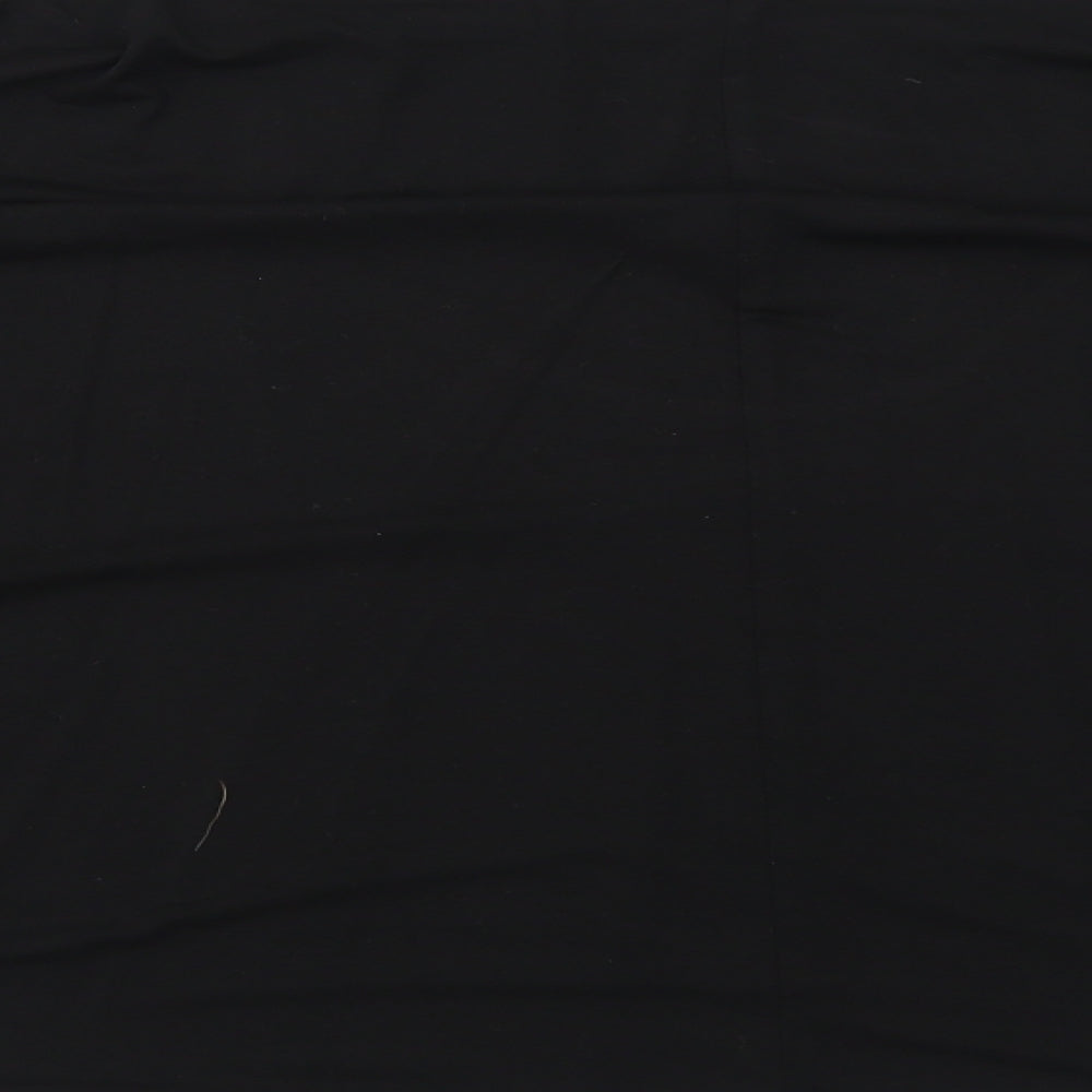 Lipsy Womens Black Viscose Basic Blouse Size 10 Round Neck