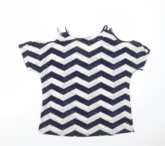 Womens UK Size 8 Izabel London Blue Basic T-Shirt