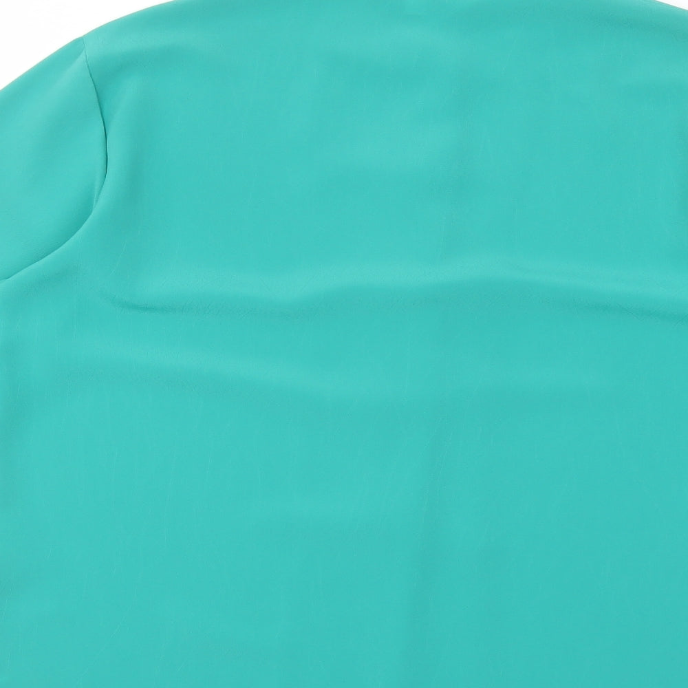 Womens UK Size 12 Soon Green Basic Button-Up