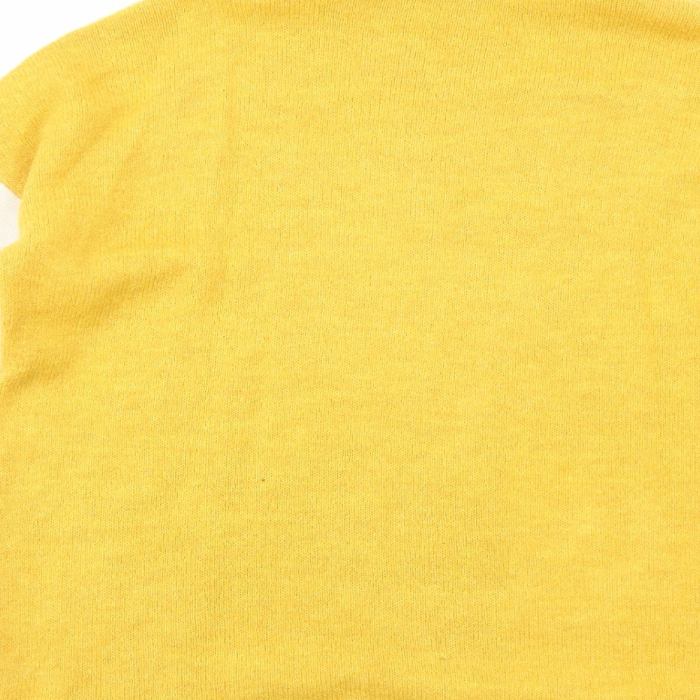 Womens UK Size M Peacocks Yellow Pullover Jumper