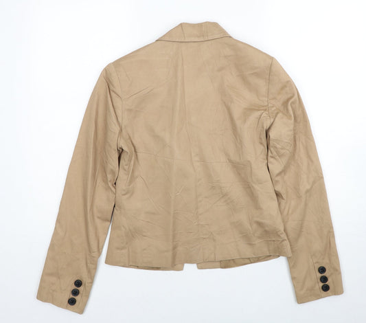 George Womens Beige Cotton Jacket Blazer Size 8