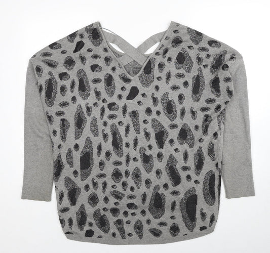 Womens UK Size L Fransa Grey Pullover Jumper
