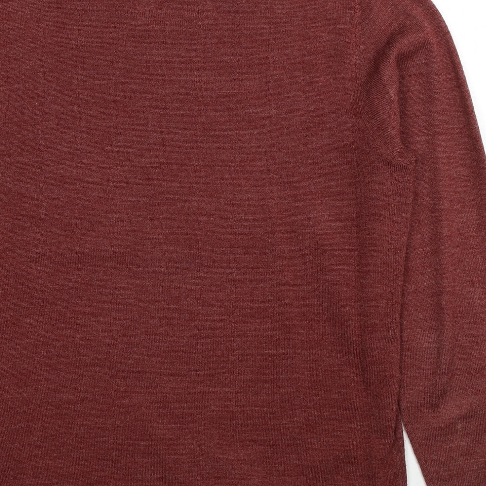 Threadbare Mens Red Round Neck Acrylic Pullover Jumper Size S Long Sleeve