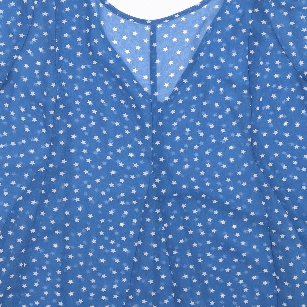 Womens UK Size 6 Marks and Spencer Blue Basic Blouse