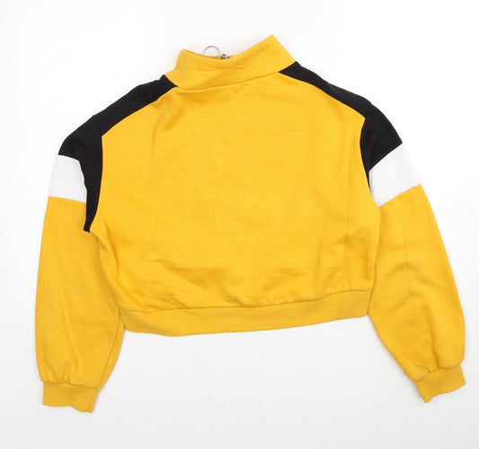 Womens UK Size S Divided by H&M Yellow Pullover Sweatshirt