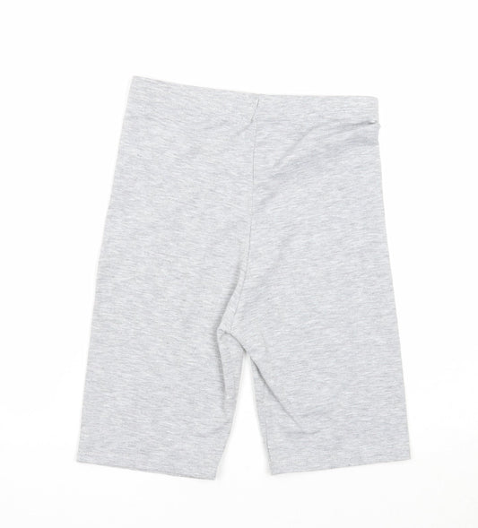 Boohoo Womens Grey Polyester Compression Shorts Size 8 Regular Pull On