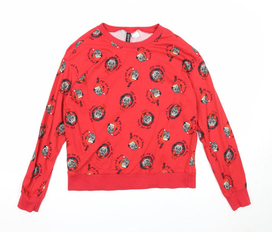 Womens UK Size S Divided Red Pullover Sweatshirt