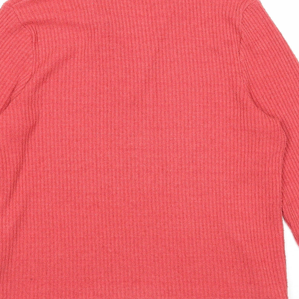 DASH Womens Red Collared Polyester Pullover Jumper Size 14