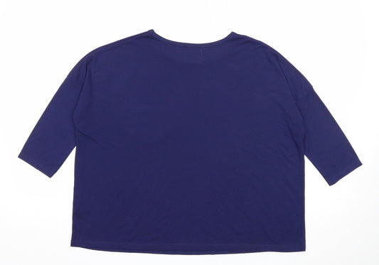 Womens UK Size S Preworn Blue Basic T-Shirt