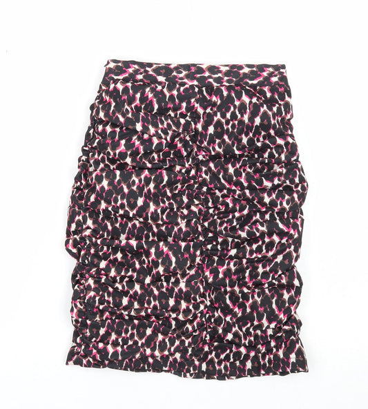 Actuel Womens Multicoloured Animal Print Polyester Bandage Skirt Size 8 Zip - Leopard Pattern Size 21 inch waist