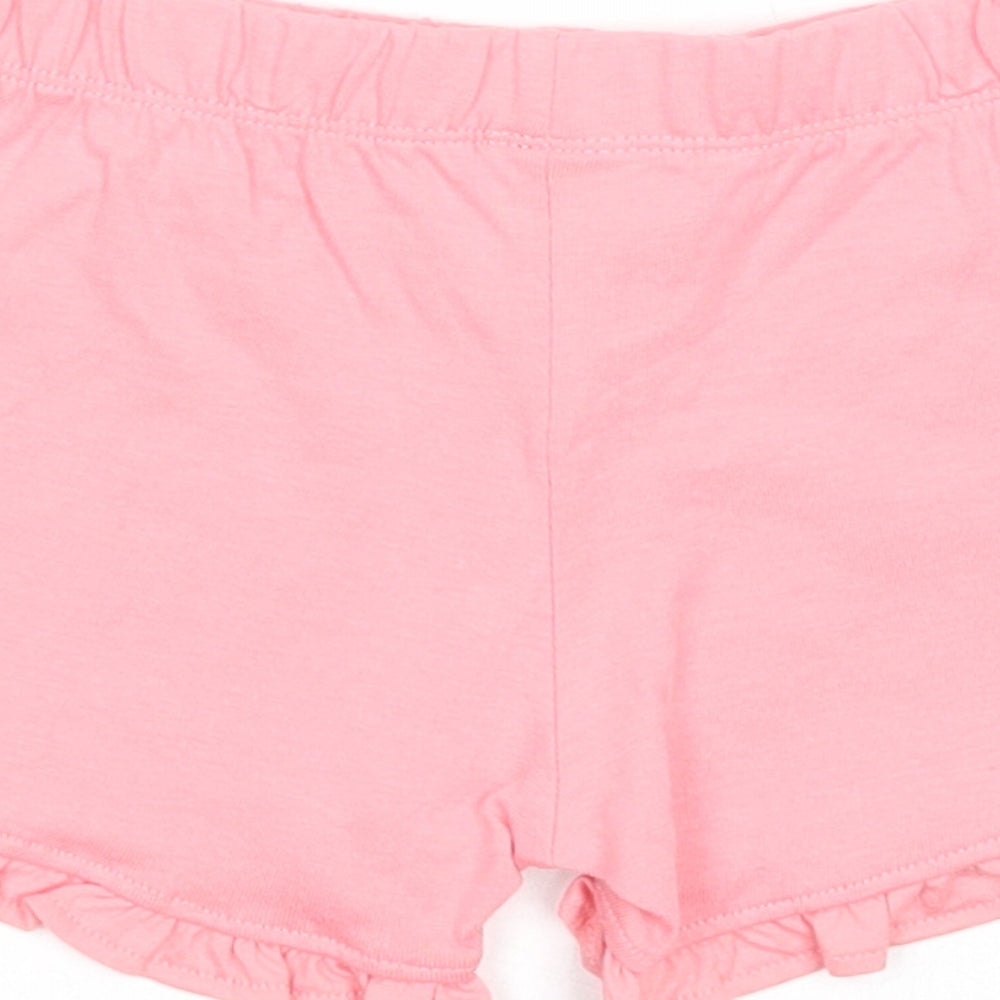 Care Bears Girls Pink Cotton Cropped Trousers Size 9 Months Pullover - Shorts