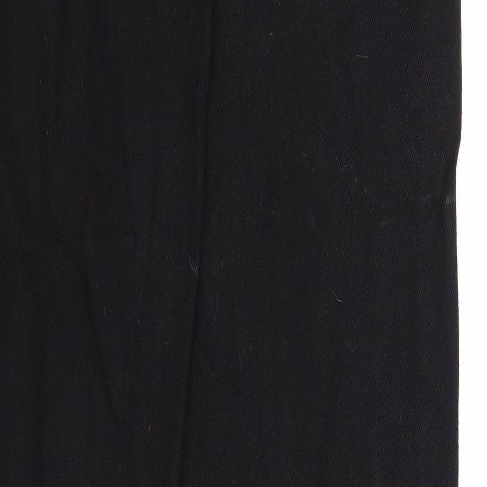 I SAW IT FIRST Womens Black Cotton Straight Jeans Size 6 Regular Zip