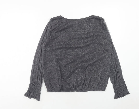 Womens UK Size 10 Wallis Silver Basic Blouse