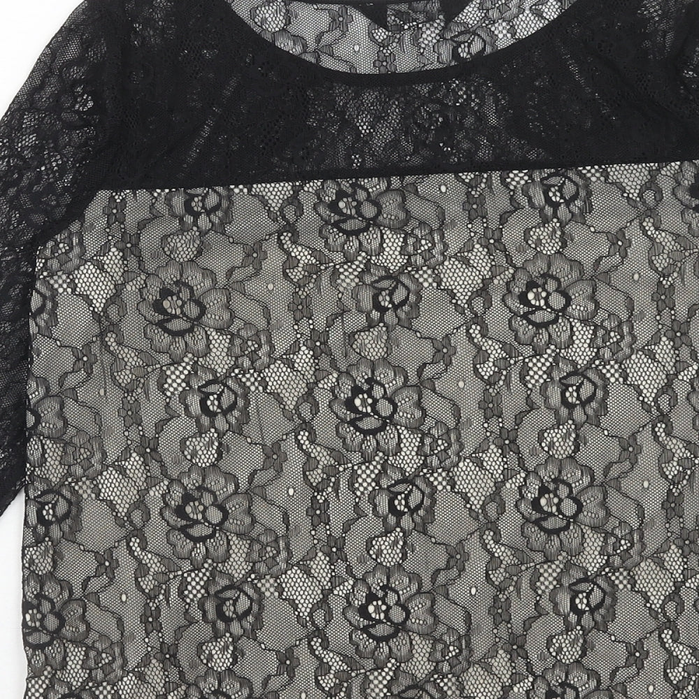 Womens UK Size 10 Dorothy Perkins Black Basic Blouse